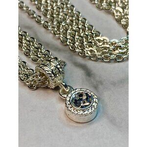 Napier Silver Tone Multistrand Round Crystal Pendant Necklace-295